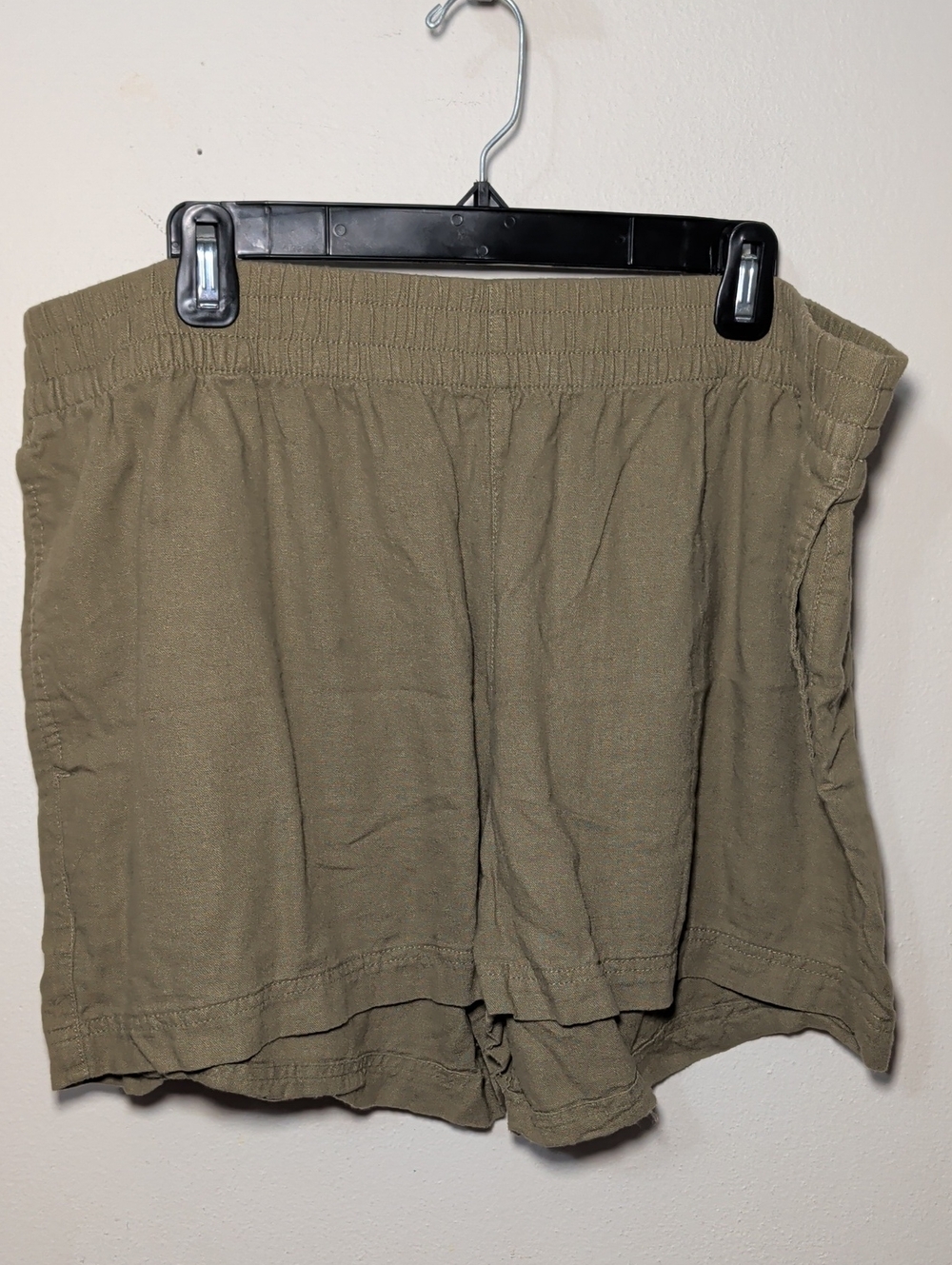 Old Navy Olive Green Linen-Blend Shorts Comfort Waistband Women's Size XL